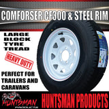 14x6 & 185R14C LT Comfoser CF300 Caravan Trailer HQ Holden White Sunraysia Wheel Rim & Tyre Boat 185 14