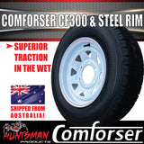 15" 6 Stud Caravan Camper Trailer Sunraysia White Steel Wheel Rim & 225/70R15C Tyre.  225 70 15