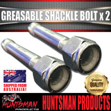 x2 Greasable Trailer Caravan Shackle Spring Bolt & Nut 5/8" X 4" Rocker Roller