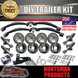 DIY 3200Kg Tandem Trailer Caravan Kit. 10" Electric Brakes. Stub Axles, R/Roller