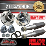 2X 2000Kg 5 Stud Landcruiser Stud Pattern Trailer Hubs & 50mm Stub Axles 5/150 pcd