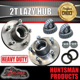 2X 2000Kg 5 Stud Landcruiser Stud Pattern Trailer Hubs & 50mm Stub Axles 5/150 pcd