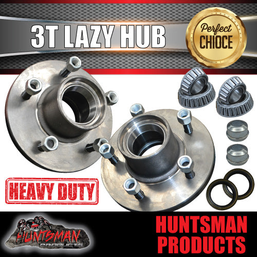 2X 3 Tonne 5 Stud Landcruiser Stud Pattern Trailer Hubs 5/150 pcd 3000kg Bearings