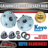 x2 Galvanised 5 stud Landcruiser Stud Pattern lazy hubs & SL KOYO bearing Kits. Marine seals