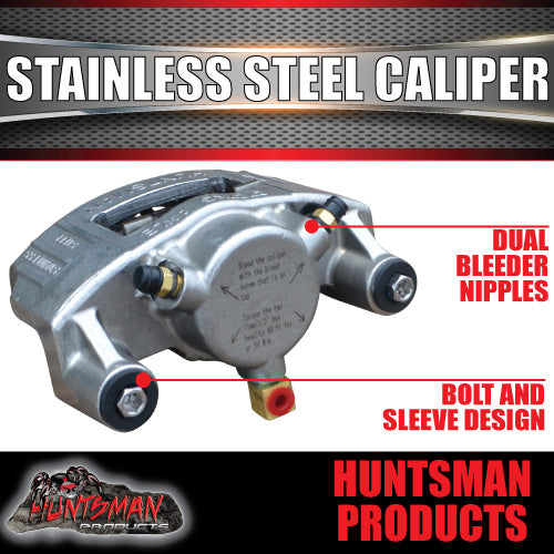 x1 Huntsman Products Stainless Steel Trailer Hydraulic Disc Brake Caliper Suits Huntsman & Kodiak