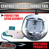 2x 12 Volt Power Operated Chrome Whale Tail T Handle Folding Lock