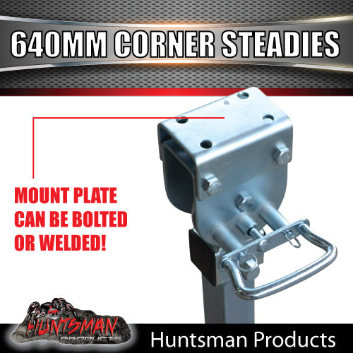 4x 640mm Drop Down Corner Steadies Stabilizer Legs & Caravan Camper ...